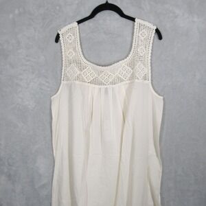 J Crew Crochet Tank Dress Sleeveless Cream Cottagecore Summer Womens XL New